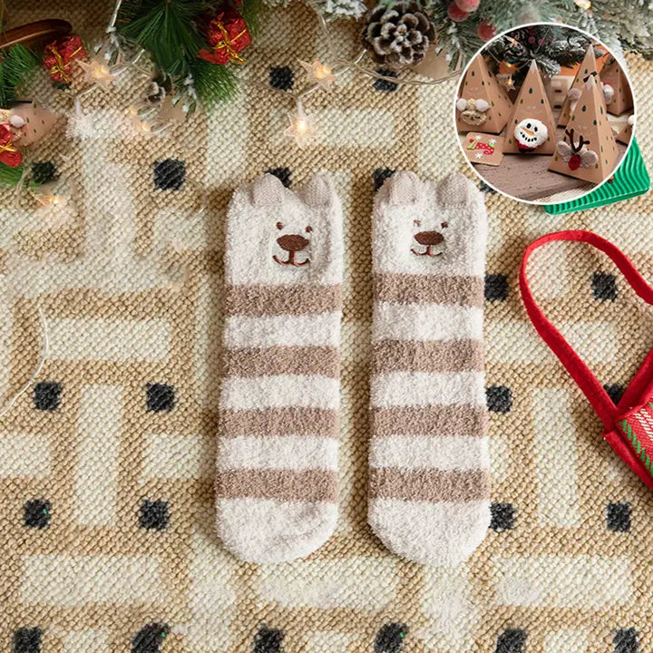 Tate Khaki Bear Socks