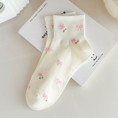 Bow flower socks