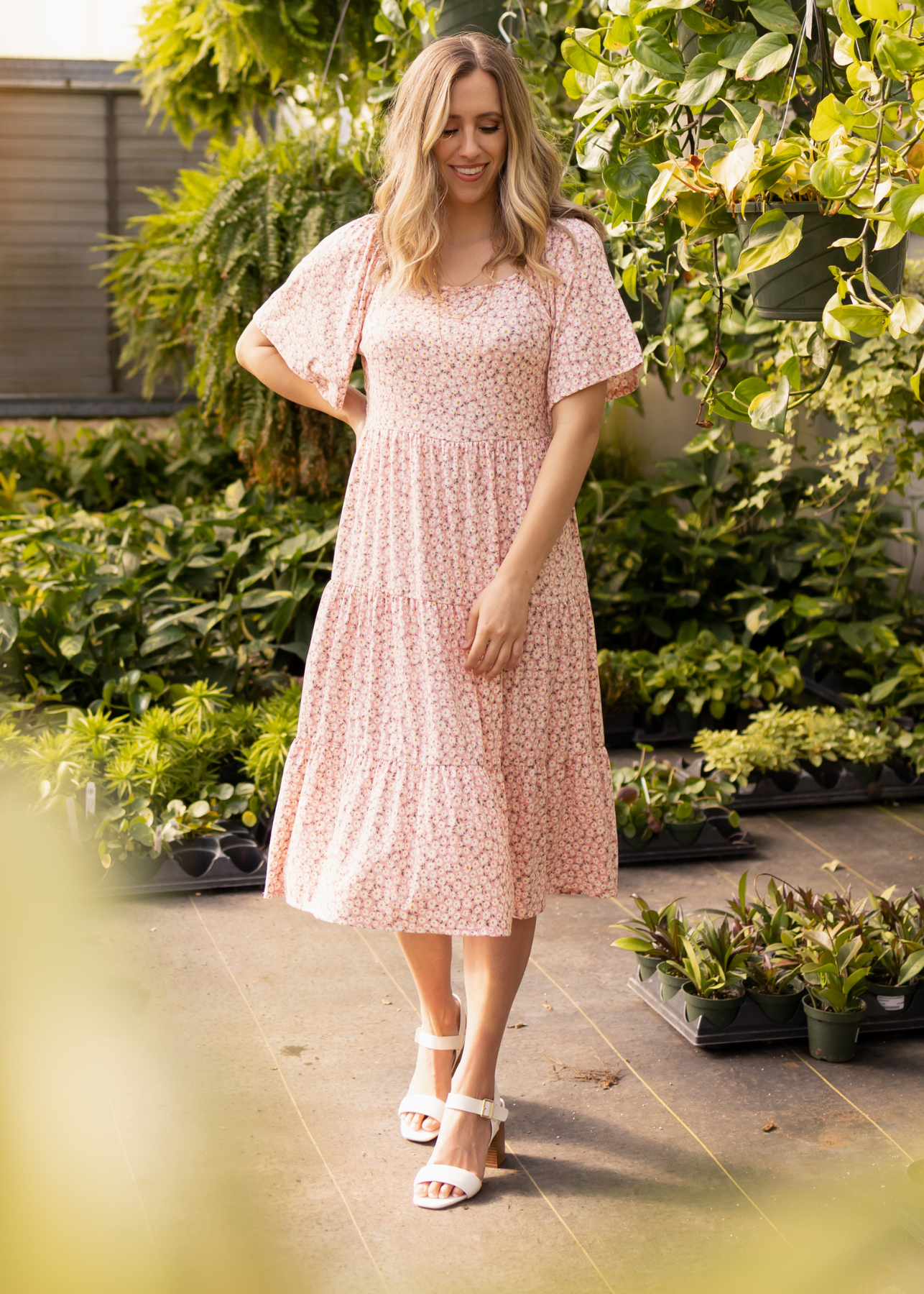 Blush floral Dress