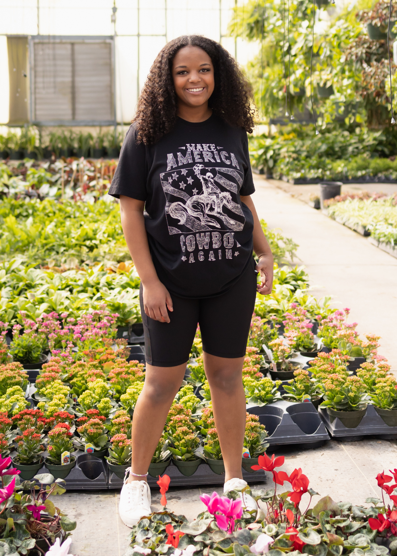 American cowboy black tee