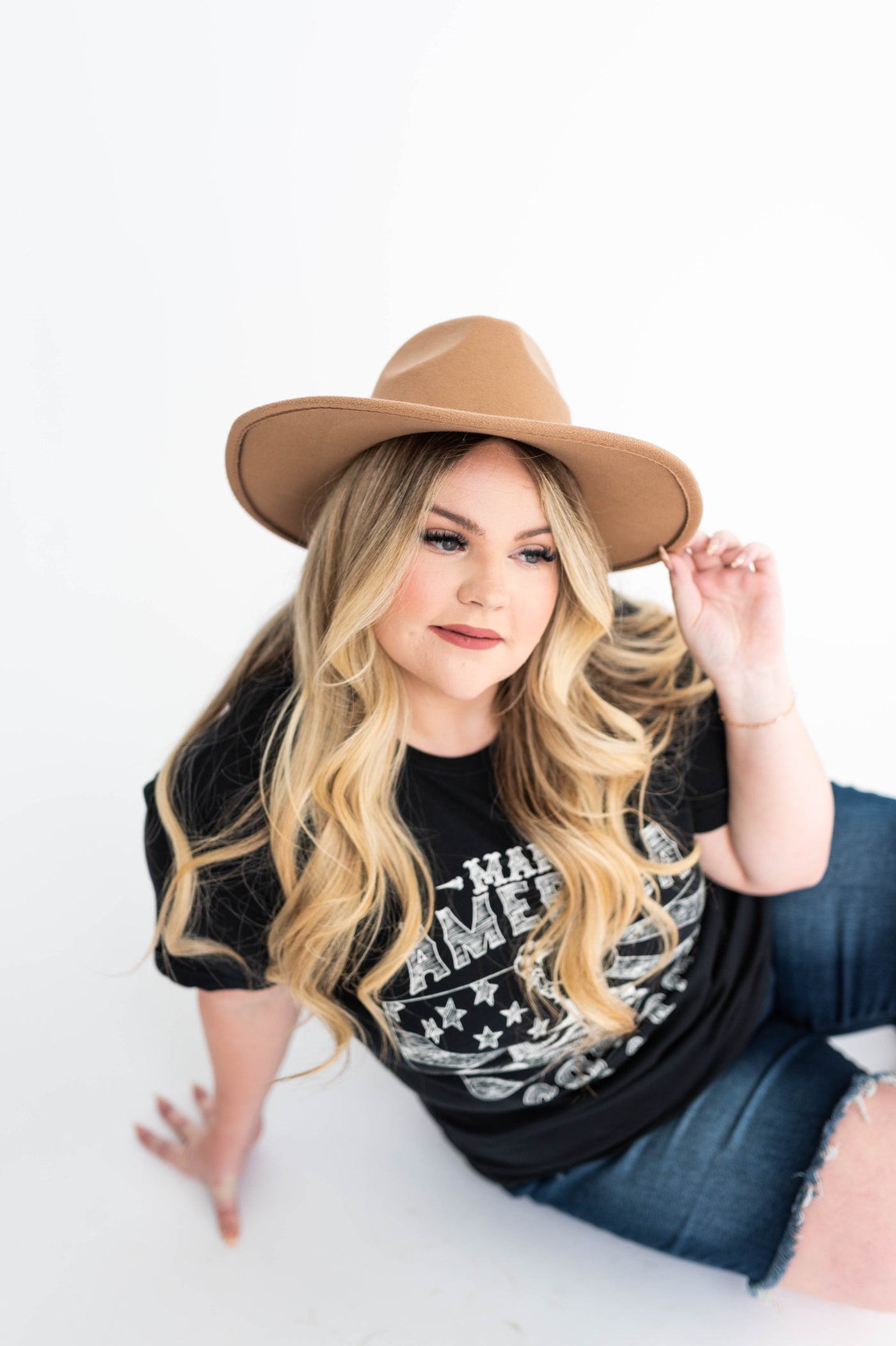Plus size cowboy black tee