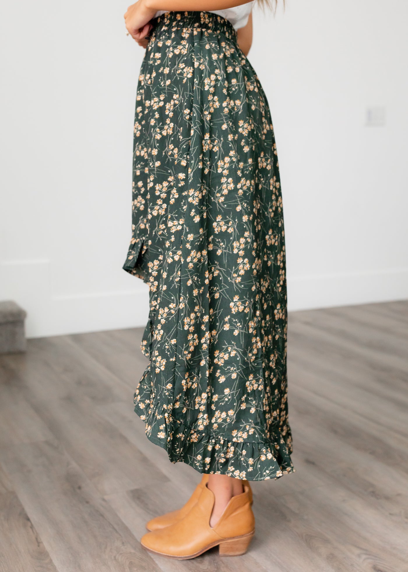 Astra Teal Floral Skirt
