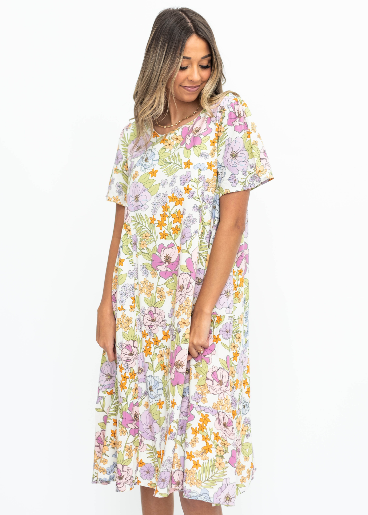 Ivory floral dress