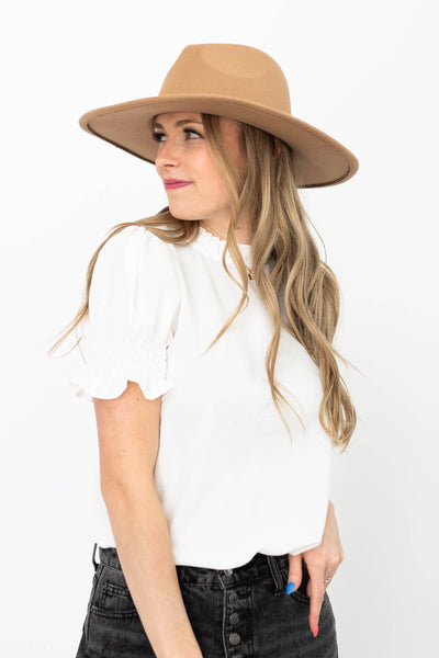Side view of a short sleeve top
