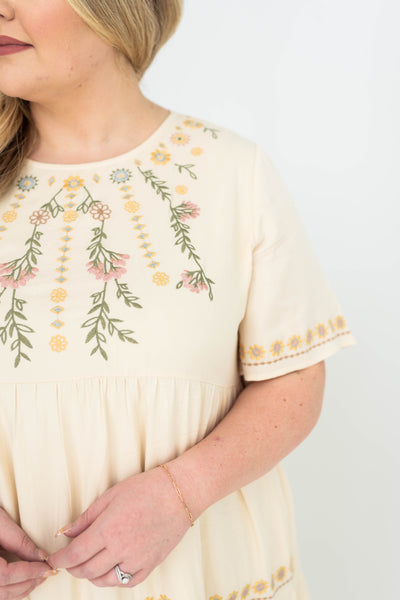 Plus size cream dress