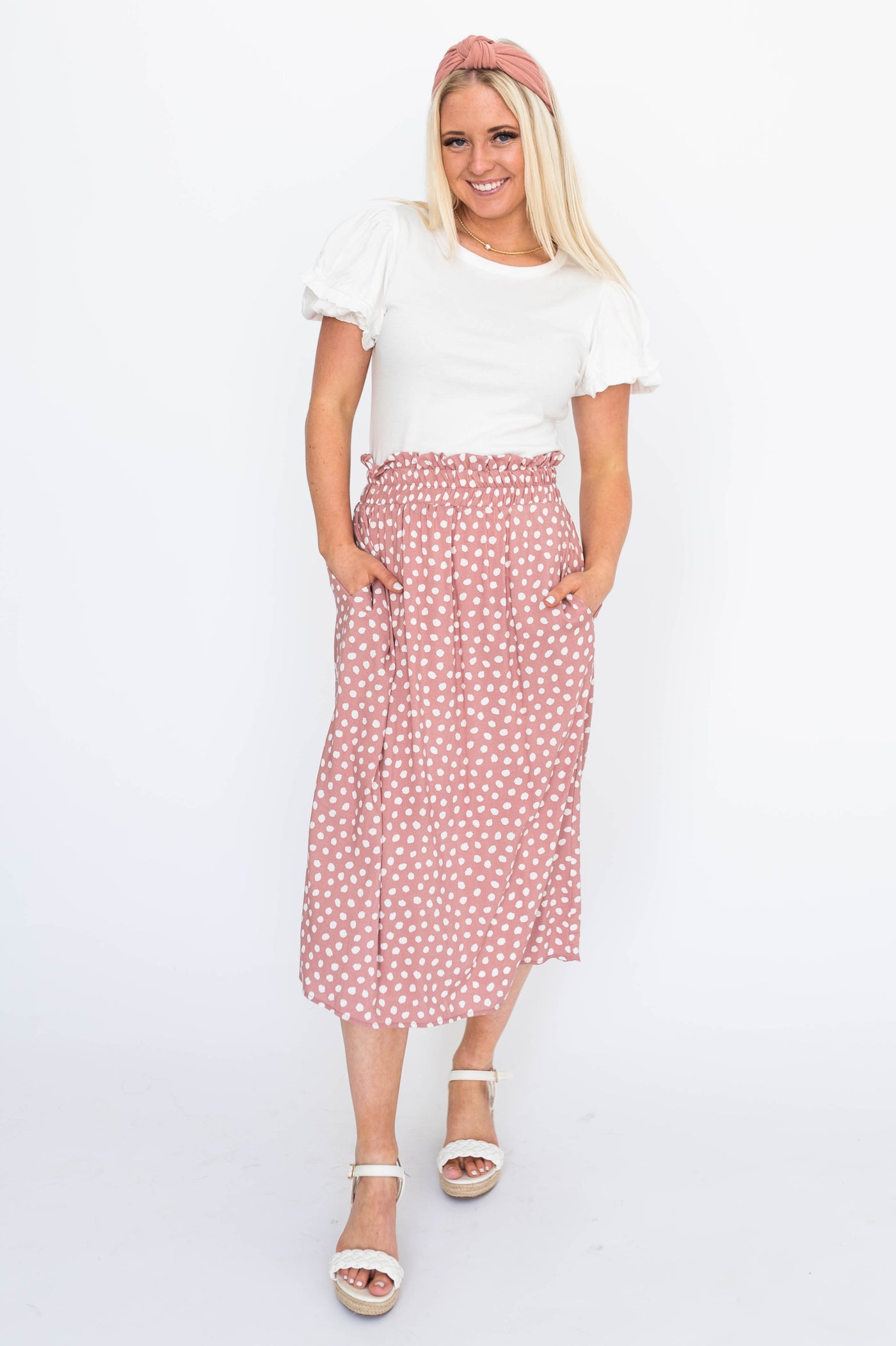 Rose skirt with elastic waist