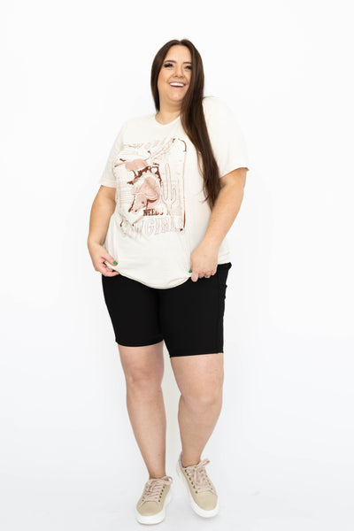 Cowgirls cream tee plus size