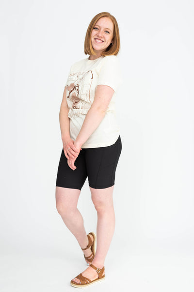 Short sleeve cowgirl cream tee