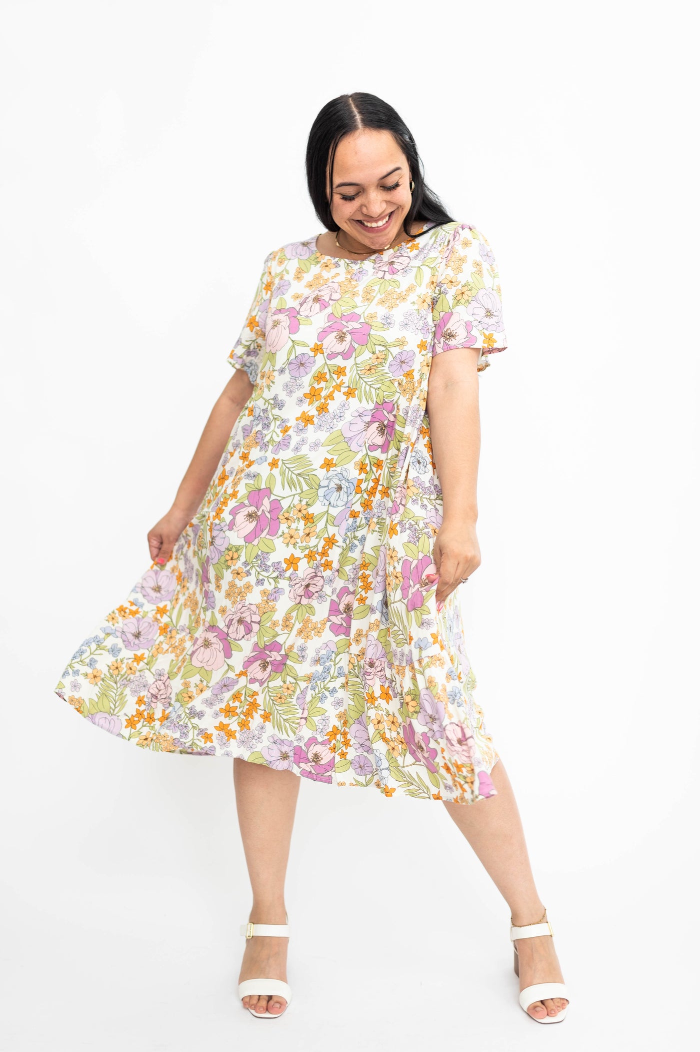 Ivory floral dress
