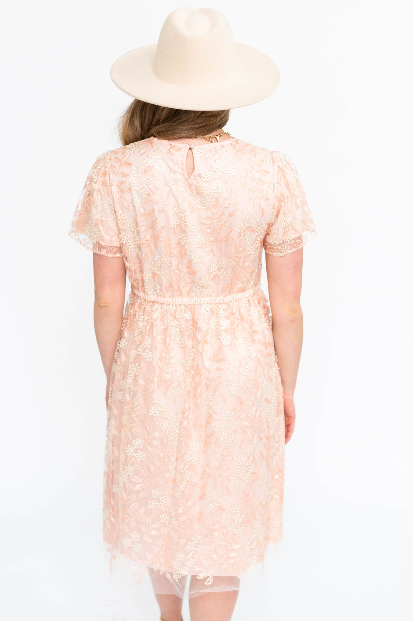 Sayori Peach Floral Dress