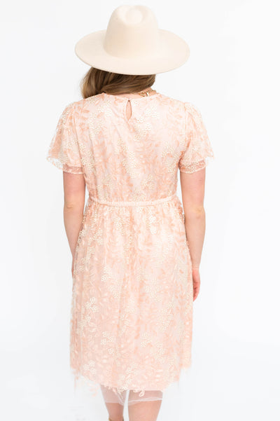 Sayori Peach Floral Dress