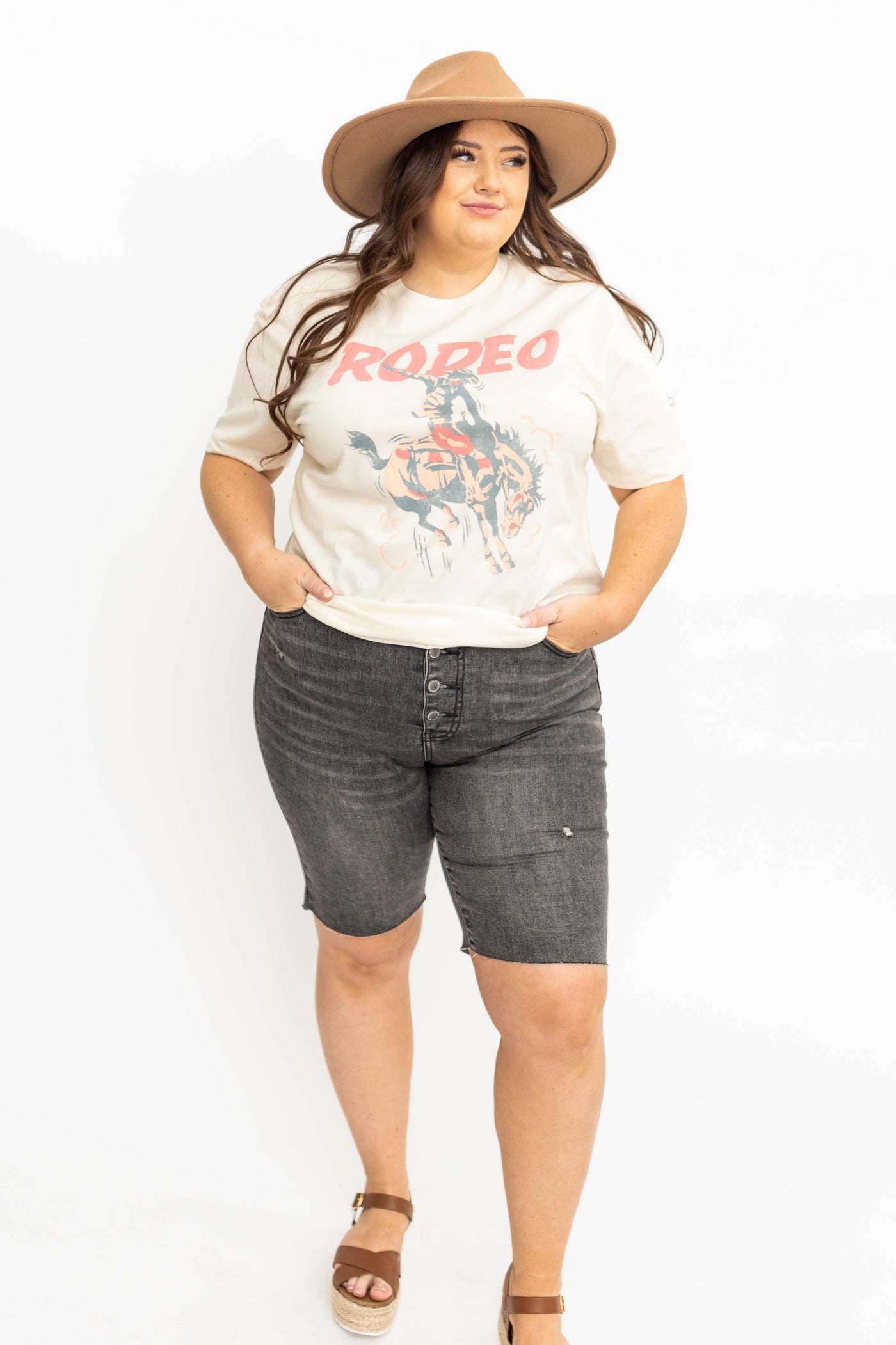 White rodeo plus size tee