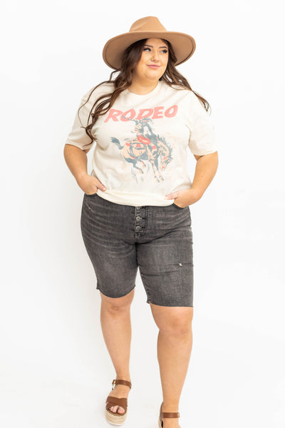 White rodeo plus size tee
