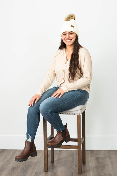Amerie Oatmeal Top