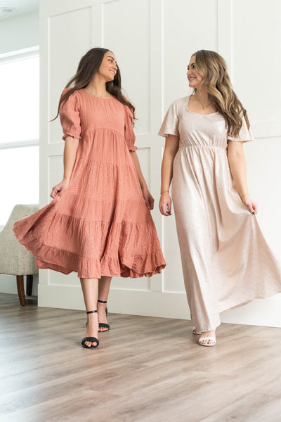 Evangeline Champagne Dress