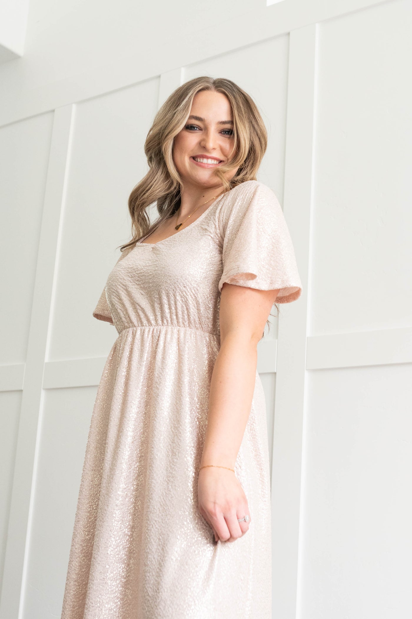 Evangeline Champagne Dress
