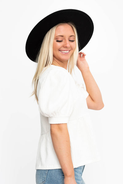 side view of an ivory top