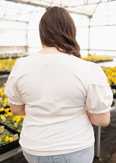 Back view of a white top