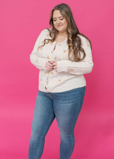 Plus size cream cardigan