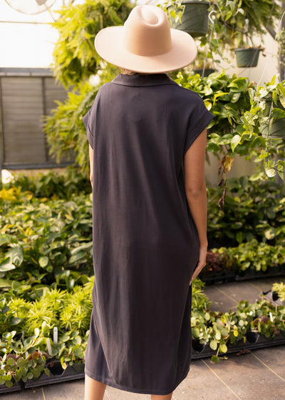 Back view of a black dress