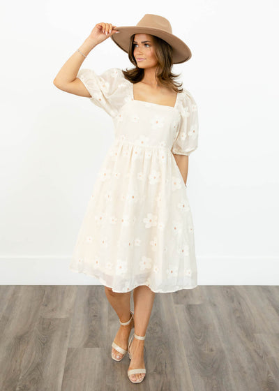 Cream floral dress