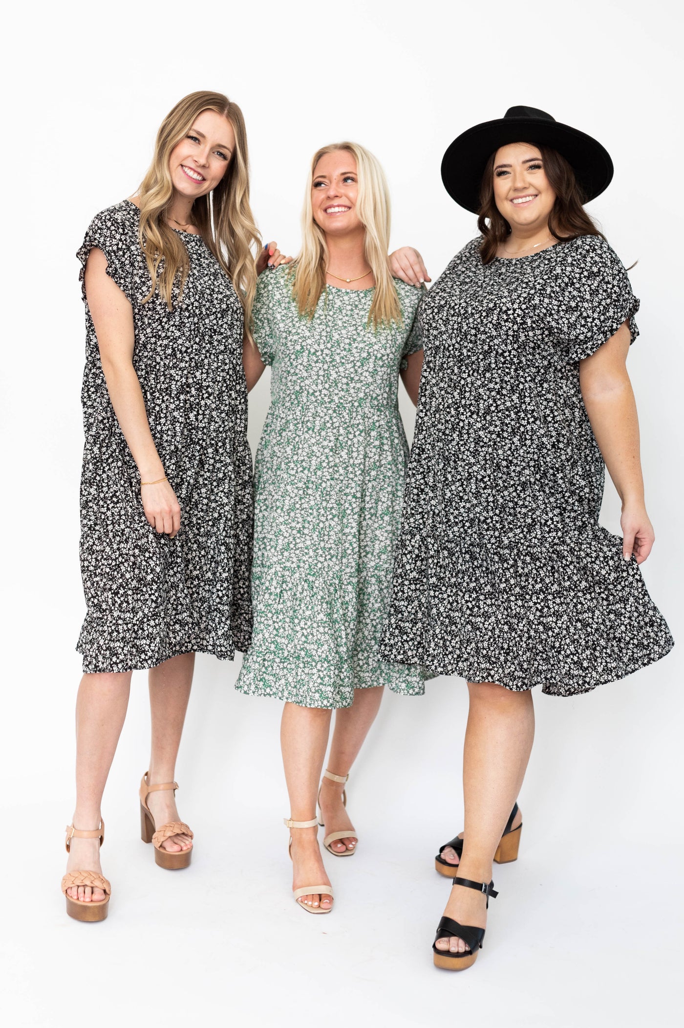 Lindsay Black Floral Dress