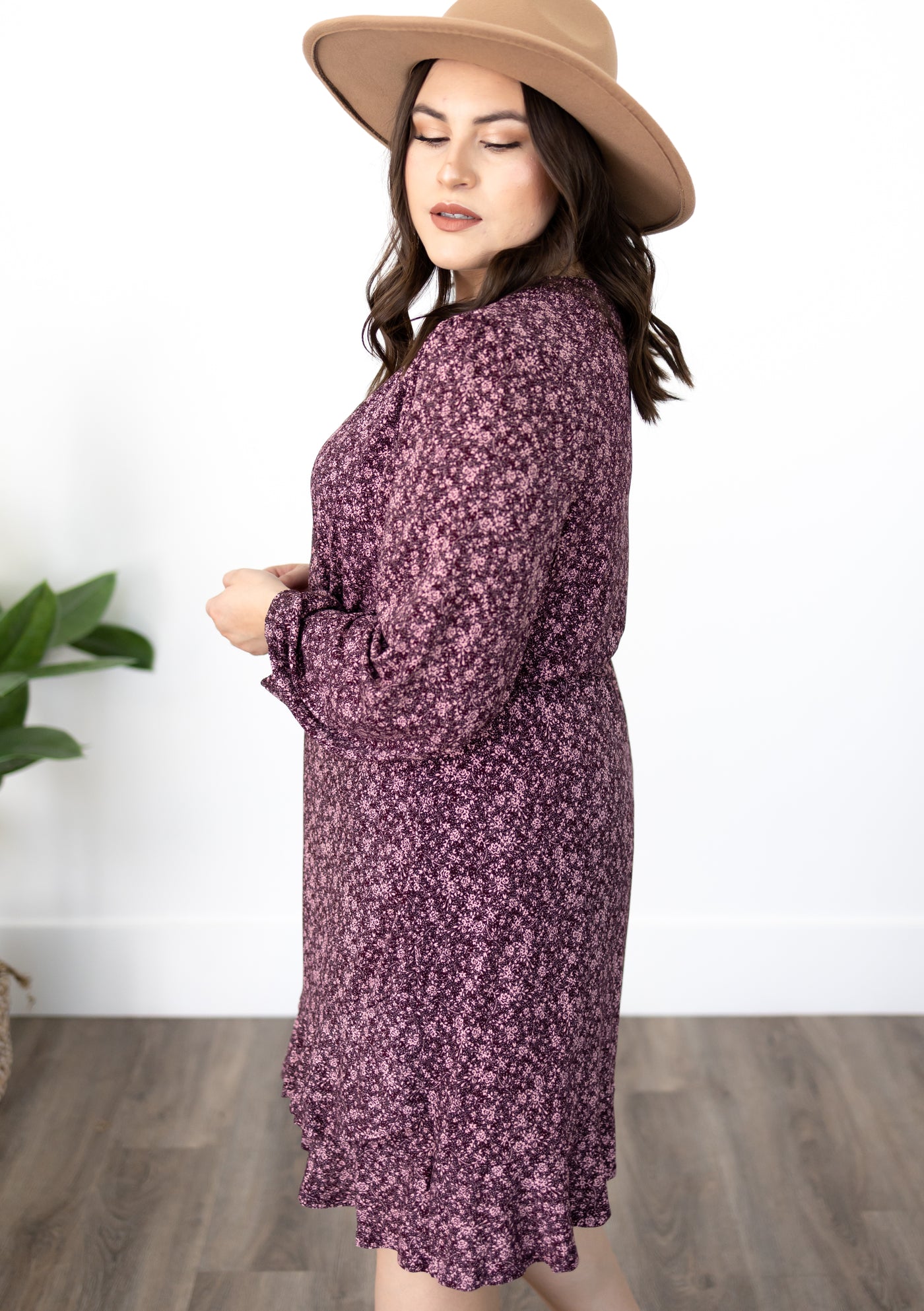 Lorena Plum Floral Dress