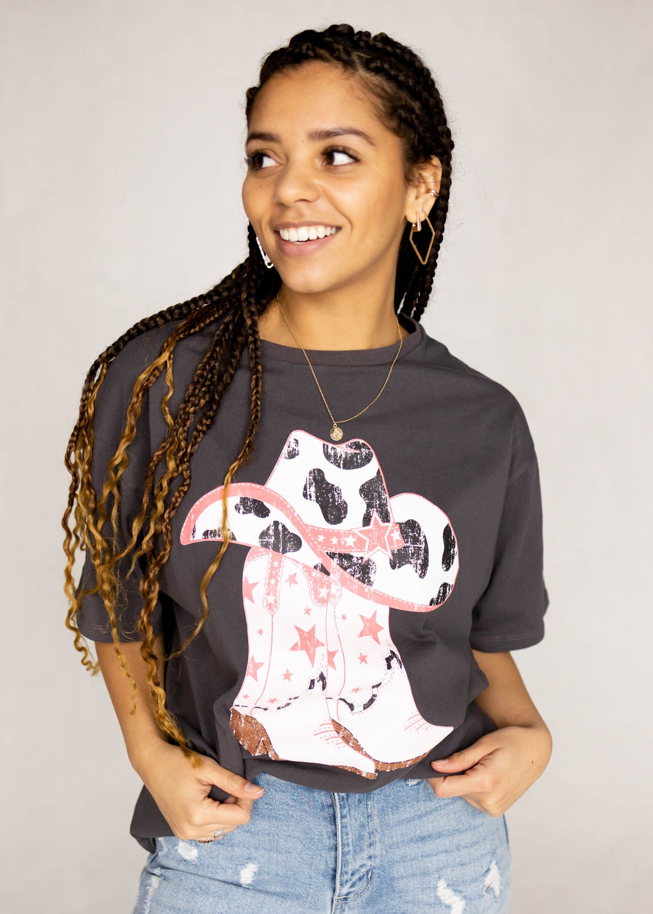 Graphic Charcoal tee
