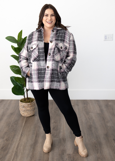 Maggie Blush Plaid Shacket