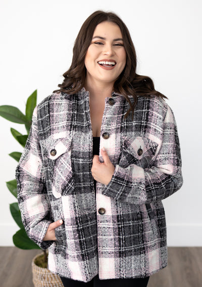 Maggie Blush Plaid Shacket