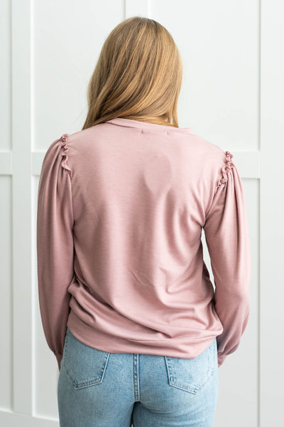 Back view of a mauve top
