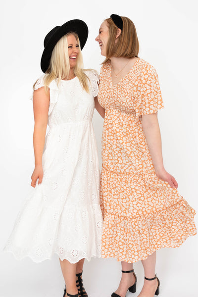 Adrielle White Eyelet Dress