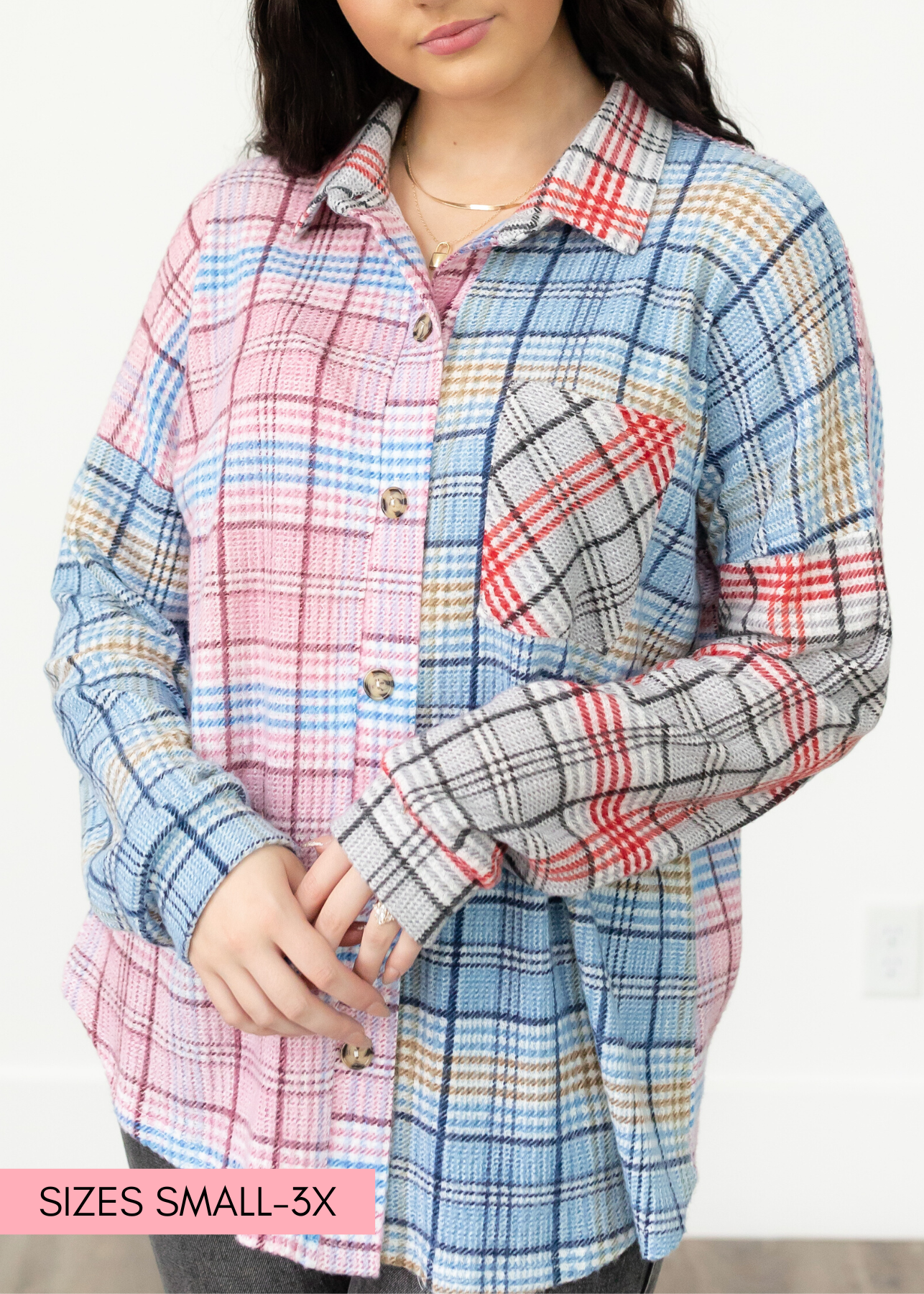 Osaka Pink Plaid Top