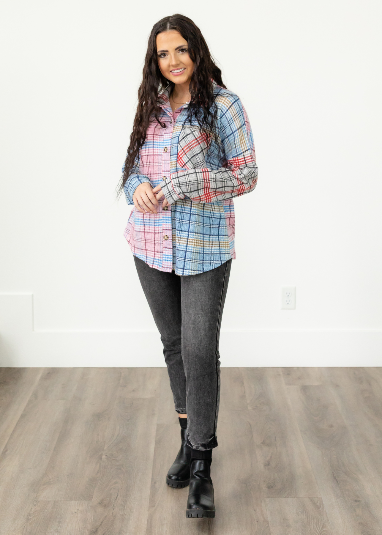 Osaka Pink Plaid Top