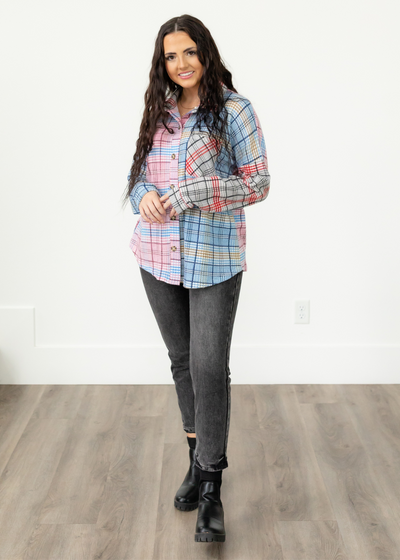Osaka Pink Plaid Top