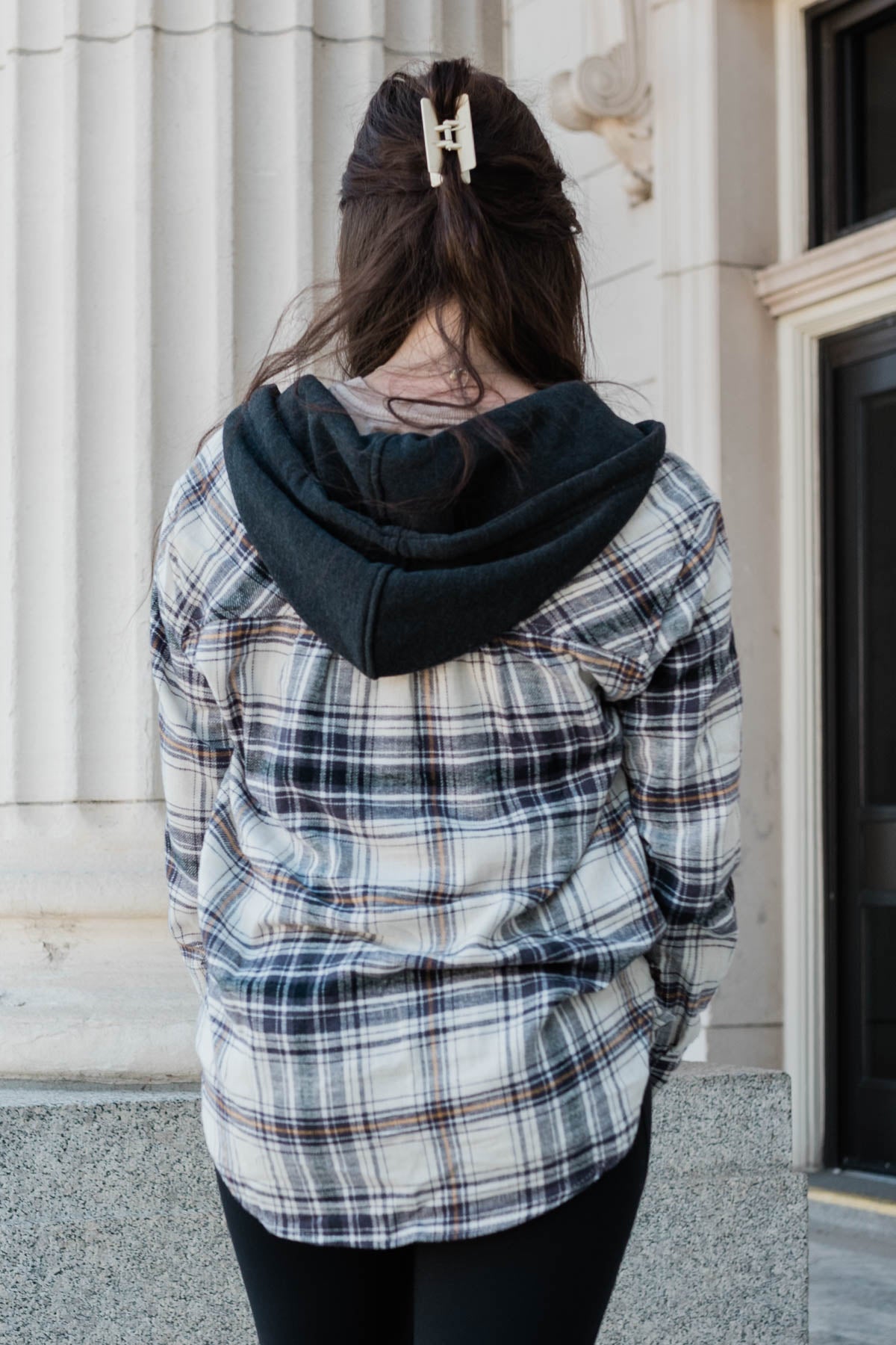 Payton Black Plaid Hooded Shacket
