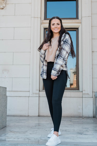 Payton Black Plaid Hooded Shacket