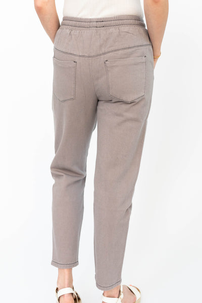 Back view of dusty lilac pants