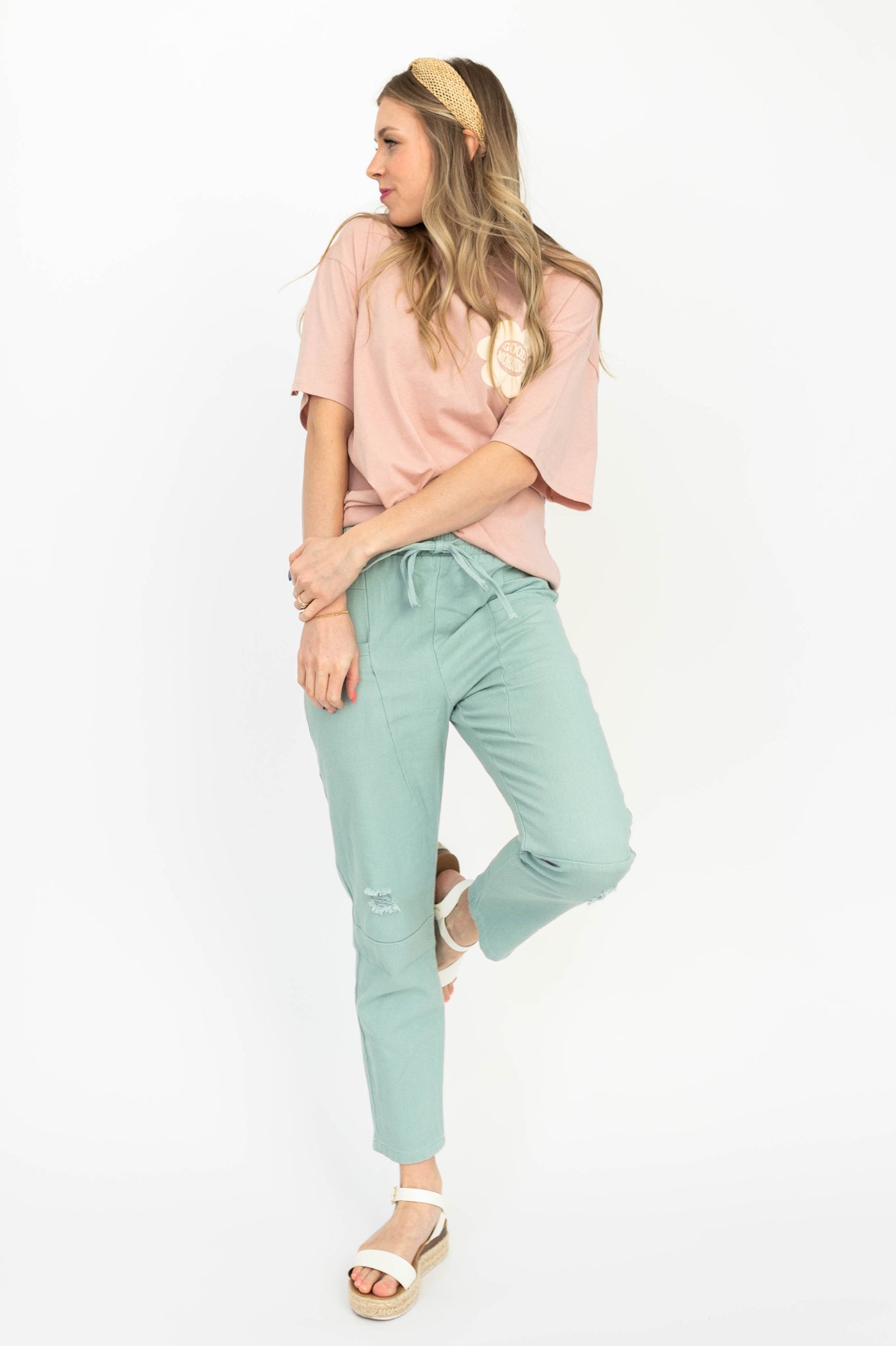 Ankle length mint pants