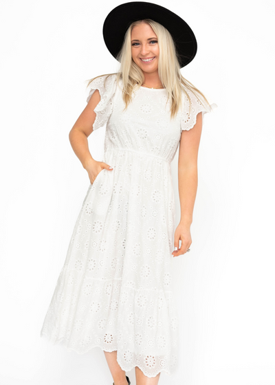 White eyelet dress