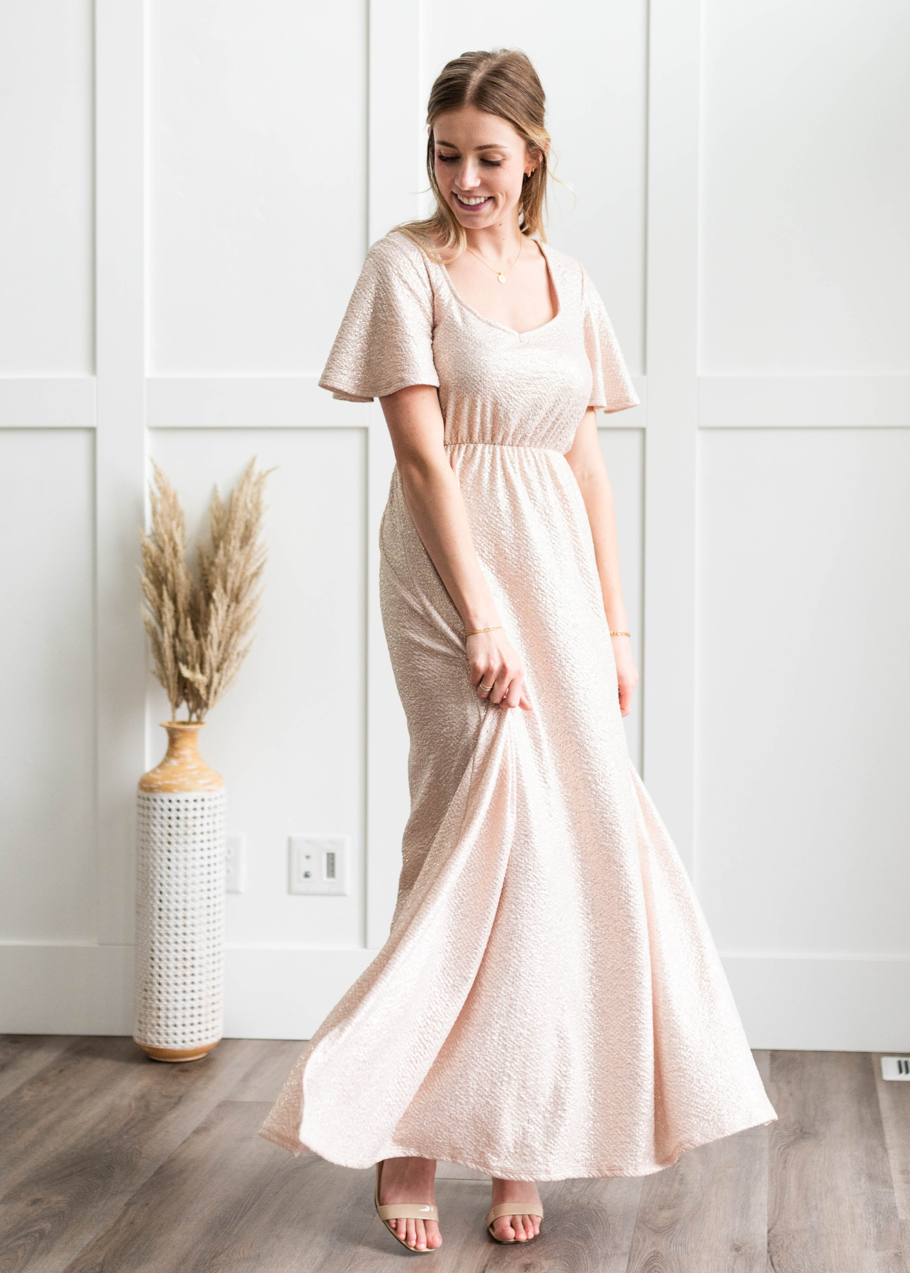 Evangeline Champagne Dress