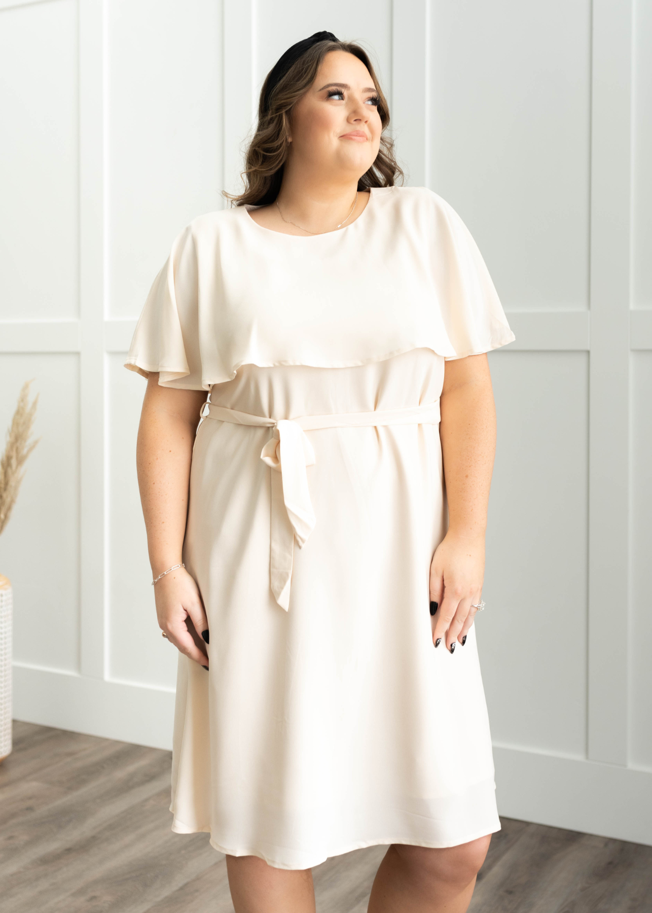 Plus size cream dress