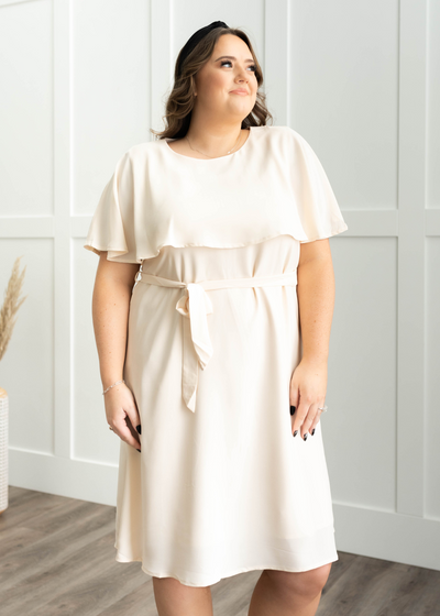 Plus size cream dress