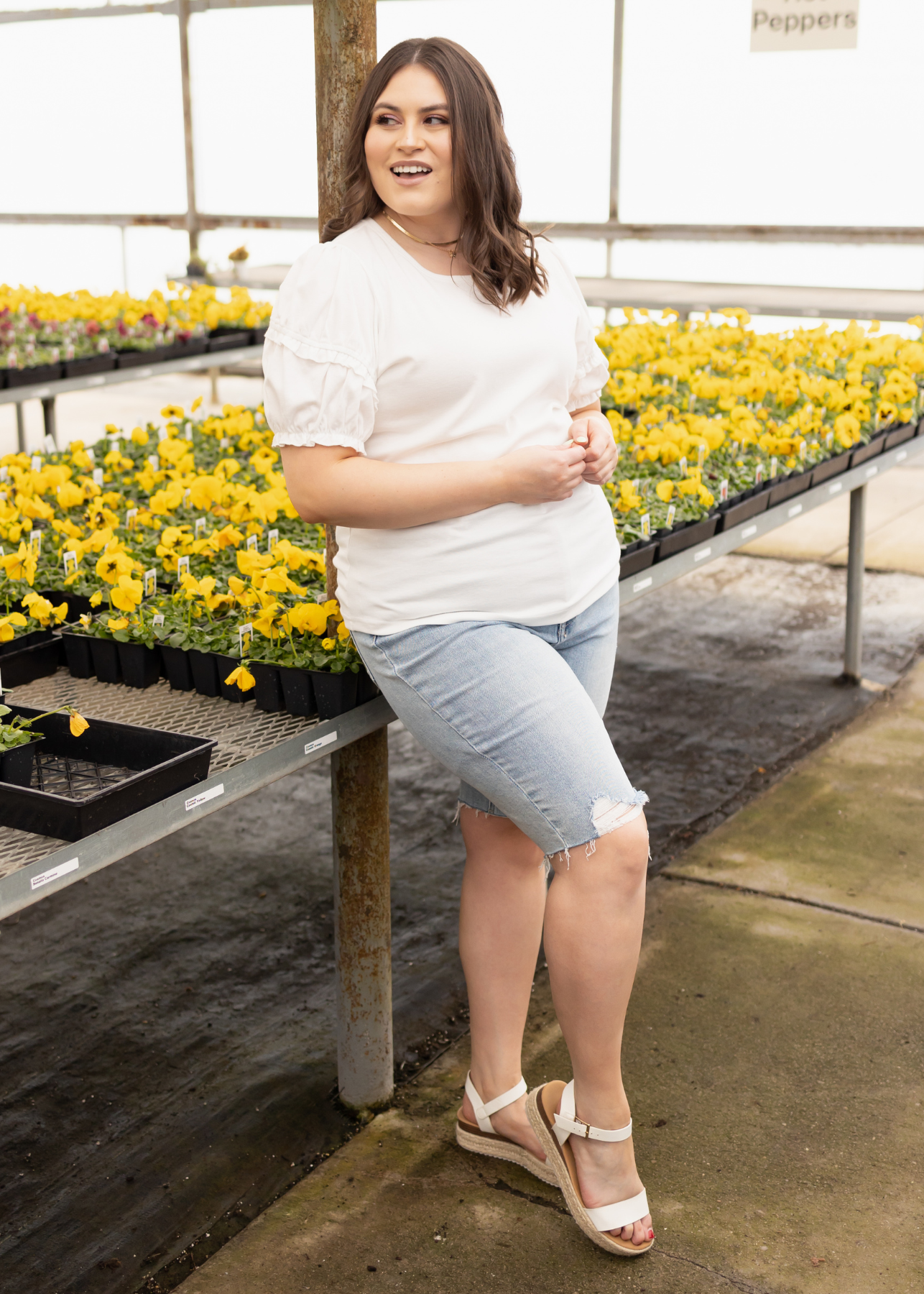 Plus size white top