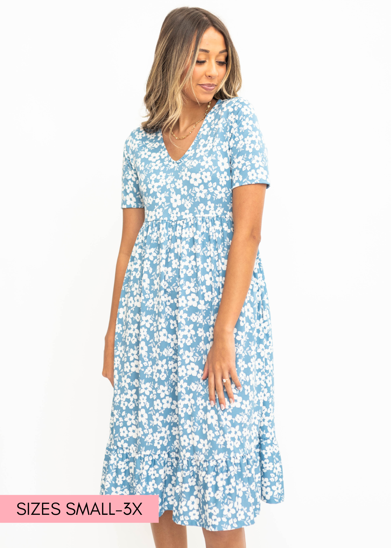 Blue floral dress