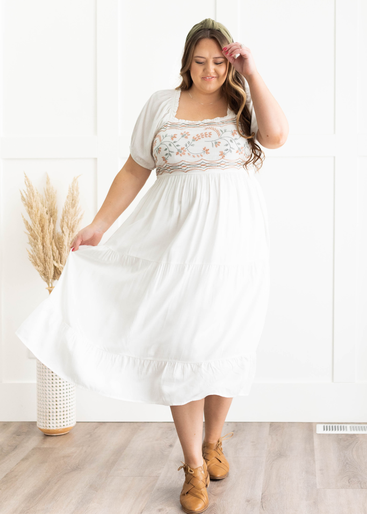 Plus size ivory dress