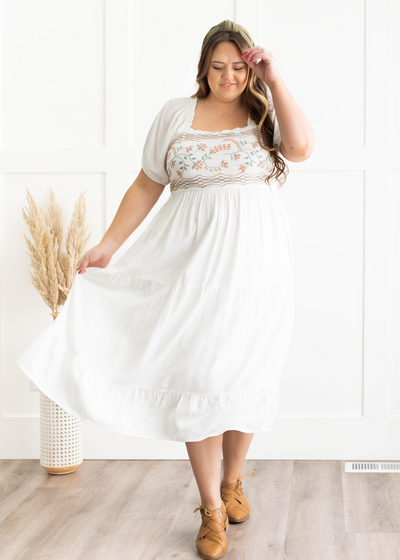 Plus size ivory dress